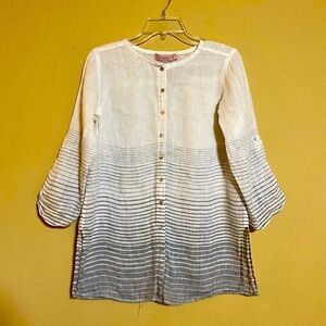 St. Tropez Linen Blouse/Coverup Size S